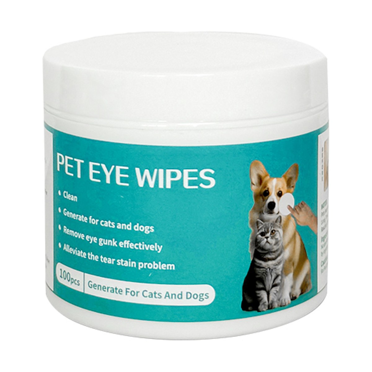 Naturemark pet eye wipes 100 pads jar for dogs and cats