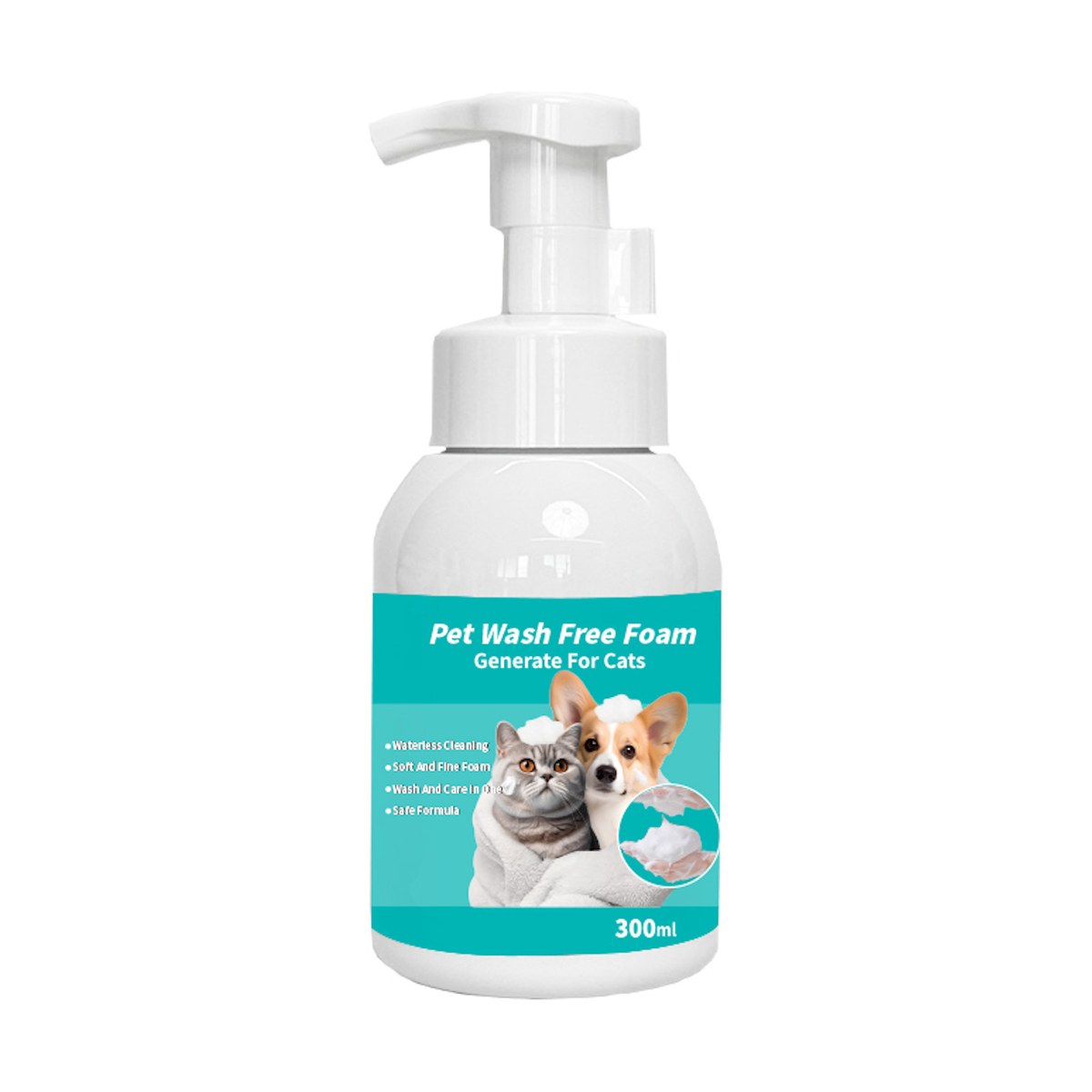 Naturemark no-rinse pet bath foam 300 ml bottle